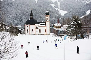 Resort Gallery: Cross country skiing, Seefeld ski resort, the Tyrol, Austria, Europe