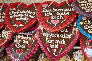 Decorative gingerbread cookies at the Stuttgart Beer Festival, Cannstatter Wasen, Stuttgart, Baden-Wurttemberg, Germany Decorative gingerbread cookies at the Stuttgart Beer Festival, Cannstatter Wasen, Stuttgart, Baden-Wurttemberg, Germany