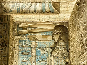 Ancient Egyptian Culture Collection: Details of the ceiling inside the Hypostyle Hall, Temple of Hathor, Dendera Temple complex