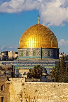 Intricate Gallery: Dome of the Rock and the Western Wall, Jerusalem, Israel, Middle East