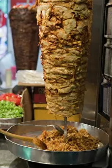 Food And Drink Collection: Doner kebab cooking, Istanbul, Turkey, Europe