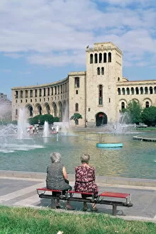 Seated Gallery: Fountains in city, Erevan (Yerevan), Armenia, Central Asia, Asia