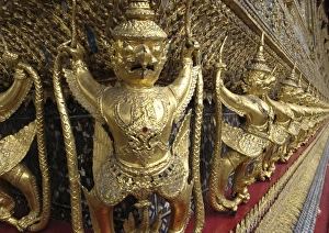 Garuda Gallery: Garudas and nagas on external decorations of the Ubosoth, Wat Phra Kaew temple, Grand Palace