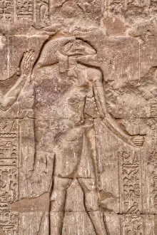 Tourist Attractions Gallery: The God Khnum, Bas Relief, Hypostyle Hall, Temple of Khnum, Esna, Egypt, North Africa