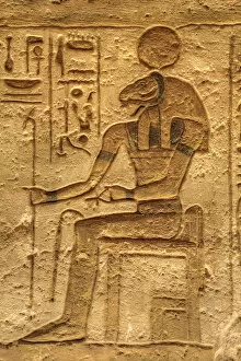 Abu Simel Collection: God, Sobek, Sunken Relief, Lateral Chamber, Ramses II Temple, UNESCO World Heritage Site