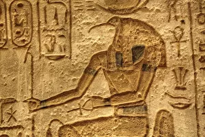 Abu Simel Collection: God Thoth, Sunken Relief, Lateral Chamber, Ramses II Temple, UNESCO World Heritage Site