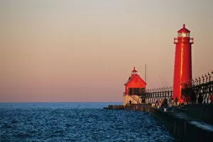 Lighthouse Collection: Grand Haven Lighthouse on Lake Michigan