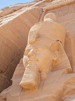 Egypt Collection: Detail of The Great Temple of Abu Simbel with its iconic 20 meter tall seated colossal statues of