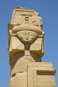Hathor Headed Column, Chapel of Qartasa, Kalabsha, UNESCO World Heritage Site, near Aswan