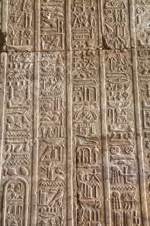Temple Of Horus Collection: Hieroglyphs in the Hypostyle Hall, Temple of Horus, Edfu, Egypt, North Africa, Africa