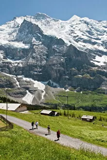 Four People Gallery: Hiking below the Jungfrau massif from Kleine Scheidegg, Jungfrau Region