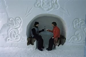 Seated Collection: Ice bar, Ice Hotel, Quebec, Quebec, Canada, North America