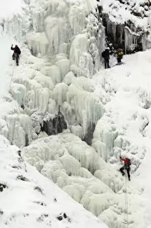 Four People Gallery: Ice climbing on Grey Mares Tail Waterfall, Moffat Hills, Moffat Dale, Dumfries and Galloway