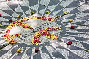 New York Collection: The Imagine Mosaic memorial to John Lennon who lived nearby at the Dakota Building