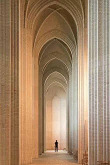 Adults Collection: Interior of Grundvigs Church, Bispebjerg, Copenhagen, Denmark, Scandinavia, Europe