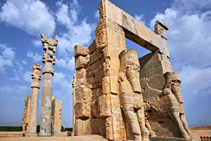 Iran, Fars Province, Persepolis, Achaemenid archeological site, Propylon, Gate of all Nations