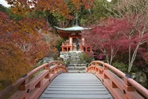 Pagoda Collection: Japanese temple garden in autumn, Daigoji Temple, Kyoto, Japan, Asia