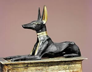 Tutankhamun Collection: The king in the form of the god Anubis, from the tomb of Tutankhamun