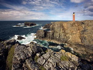 Craggy Collection: Lighthouse and cliffs at Butt of Lewis, Isle of Lewis, Outer Hebrides, Scotland