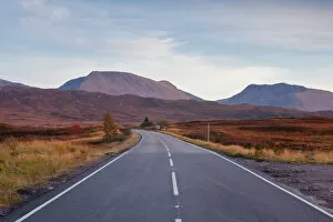 Moor Land Collection: The main road through Rannoch Moor, a Site of Special Scientific Interest, Highlands, Scotland