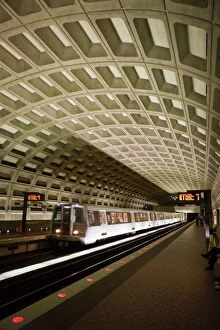 Station Collection: Metro Station with train, Washington D.C. United States of America, North America