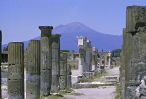 Pillar Collection: Mount Vesuvius seen from the ruins of Pompeii