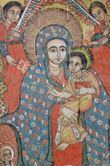 Seated Collection: Mural of Jesus and Mary, Church of Ura Kedane Meheriet, Peninsula of Zege on Lake Tana
