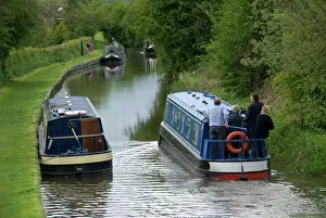 Full Body Collection: Narrow boats cruising the Llangollen Canal, England, United Kingdom, Europe