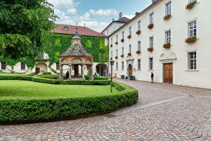 South Tyrol Collection: Neustift Convent courtyard, Brixen, South Tyrol, Italy, Europe