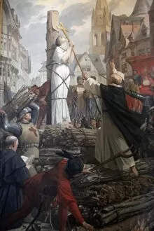 Female Likeness Gallery: Painting of Joan of Arc on the pyre by Jules-Eugene Leneuveu, Pantheon