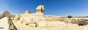Ancient Egyptian Culture Collection: Panoramic view of the Sphinx and the Great Pyramid of Giza, the oldest of the Seven Wonders of