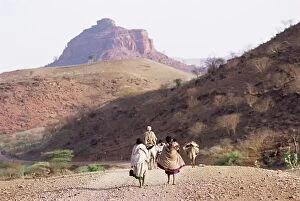 Step Gallery: People on a dirt road, Terari Wenz region, Wollo Province, Ethiopia, Africa