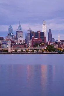 Lens Flare Collection: Philadelphia skyline and Delaware River, Philadelphia, Pennsylvania, United States of America