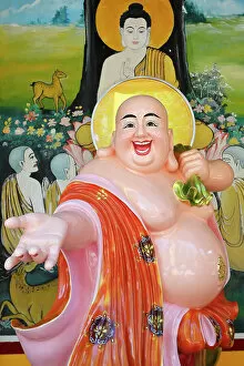 Tourist Attractions Collection: Phu Son Tu Buddhist temple, Smiling Buddha (Happy Maitreya) Buddha statue, Tan Chau, Vietnam
