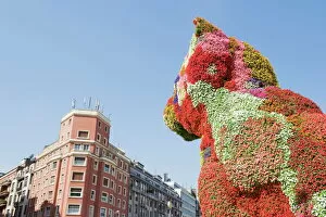 Animal Representation Collection: Puppy, the dog flower sculpture by Jeff Koons, Bilbao, Basque country, Spain, Europe
