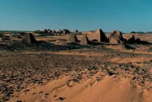 Egypt Collection: Pyramids at archaeological site of Meroe, Sudan, Africa