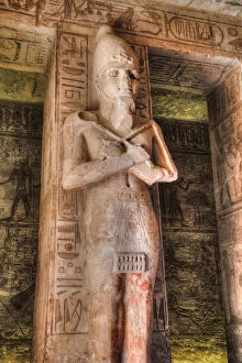 Abu Simel Collection: Ramses II statue, Hypostyle Hall, Ramses II Temple, UNESCO World Heritage Site
