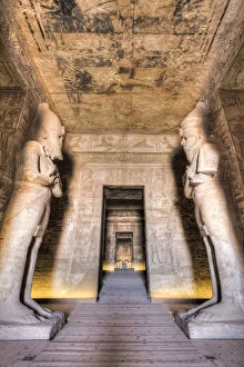 Abu Simel Collection: Ramses II statues, Hypostyle Hall, Ramses II Temple, UNESCO World Heritage Site