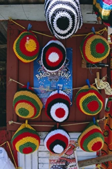 West Indian Gallery: Rasta (Rastafarian) hats on display