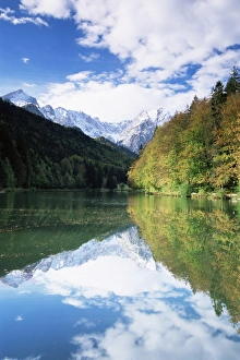 Multi Colour Gallery: Reflections in Riessersee of Wetterstein Mountains