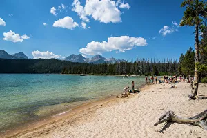 Getting Away From It All Gallery: Sandy beach on Redfish Lake in a valley north of Sun Valley, Sawtooth National Forest, Idaho