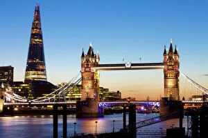 Lens Flare Collection: The Shard and Tower Bridge at night, London, England, United Kingdom, Europe