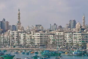 Egypt Collection: The skyline and habour of Alexandria, Egypt, North Africa, Africa