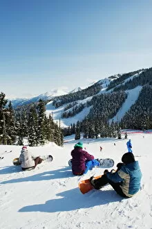 Seated Gallery: Snowboarders at Whistler mountain resort, venue of the 2010 Winter Olympic Games