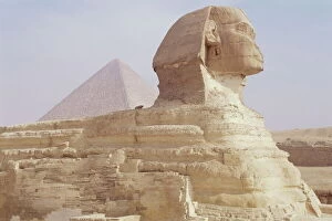 Cairo Collection: The Sphinx and Chephren pyramid beyond, Giza, UNESCO World Heritage Site