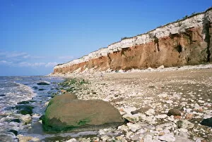 Cliff Collection: Start or end of The Wash, Hunstanton Cliffs, Norfolk, England, United Kingdom, Europe