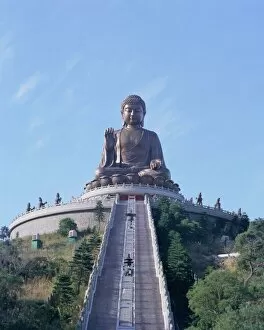Railing Collection: Statue of the Buddha, the largest in Asia, Po Lin Monastery, Lantau Island