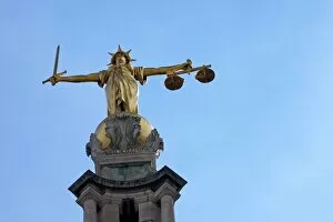 Female Likeness Gallery: Statue of Lady Justice with sword, scales and blindfold, Old Bailey, Central Criminal Court