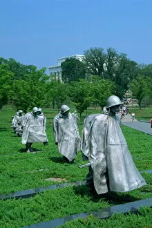 Memorial Collection: Statues of soldiers at the Korean War Memorial in Washington D