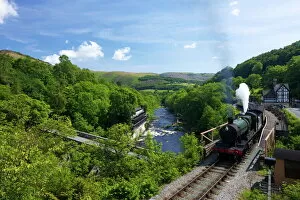 Railway Collection: Steam train pulls out of Berwyn station on the Llangollen Heritage Railway